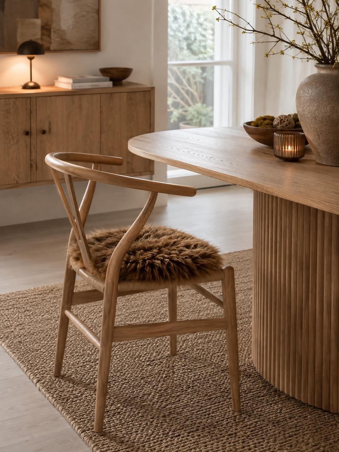 Sædeskind lammeskind - Ø 34cm brown
