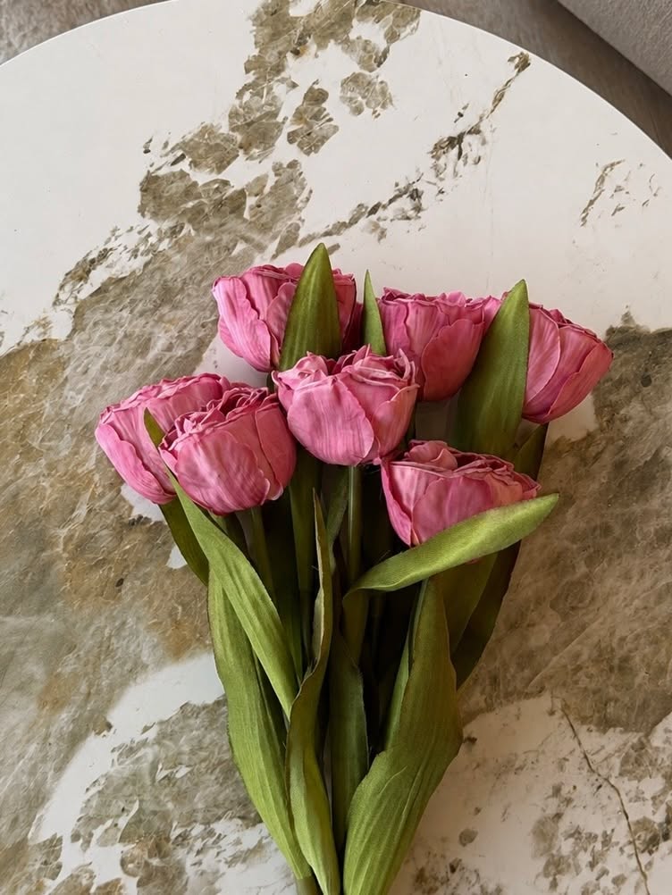 Buket silke Tulipan - Pink