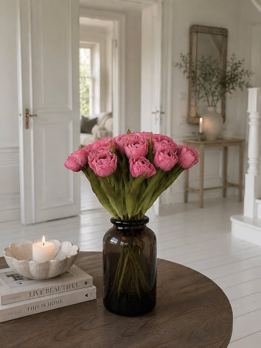 Buket silke Tulipan - Pink