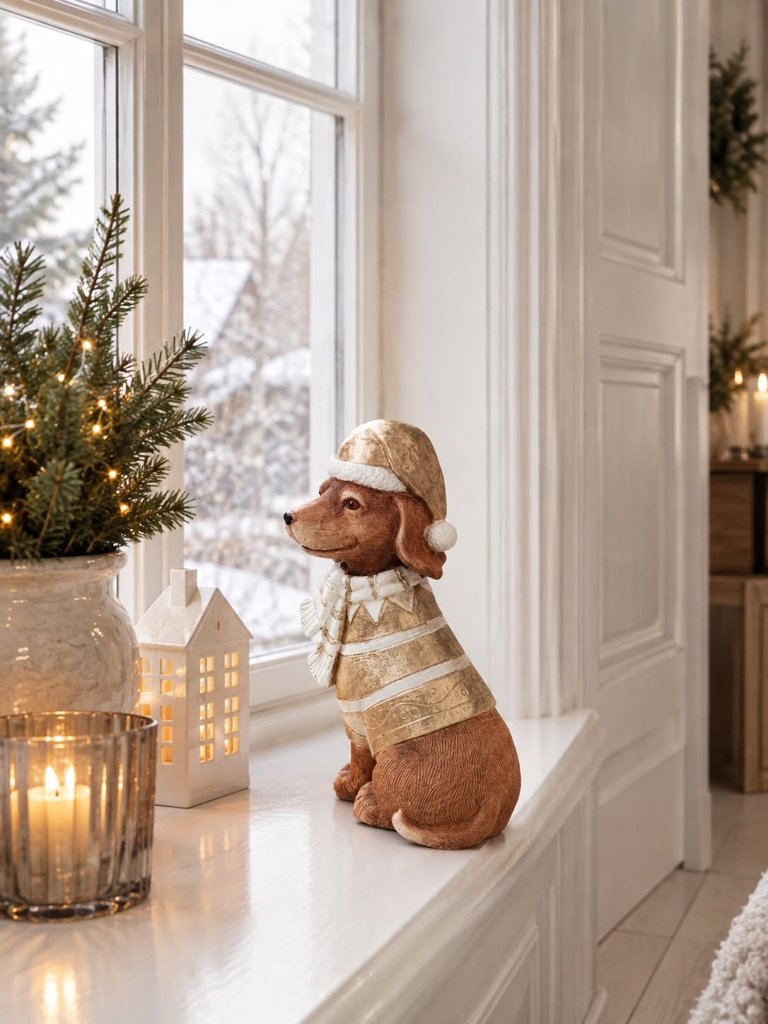 Julehund gravhund - beige