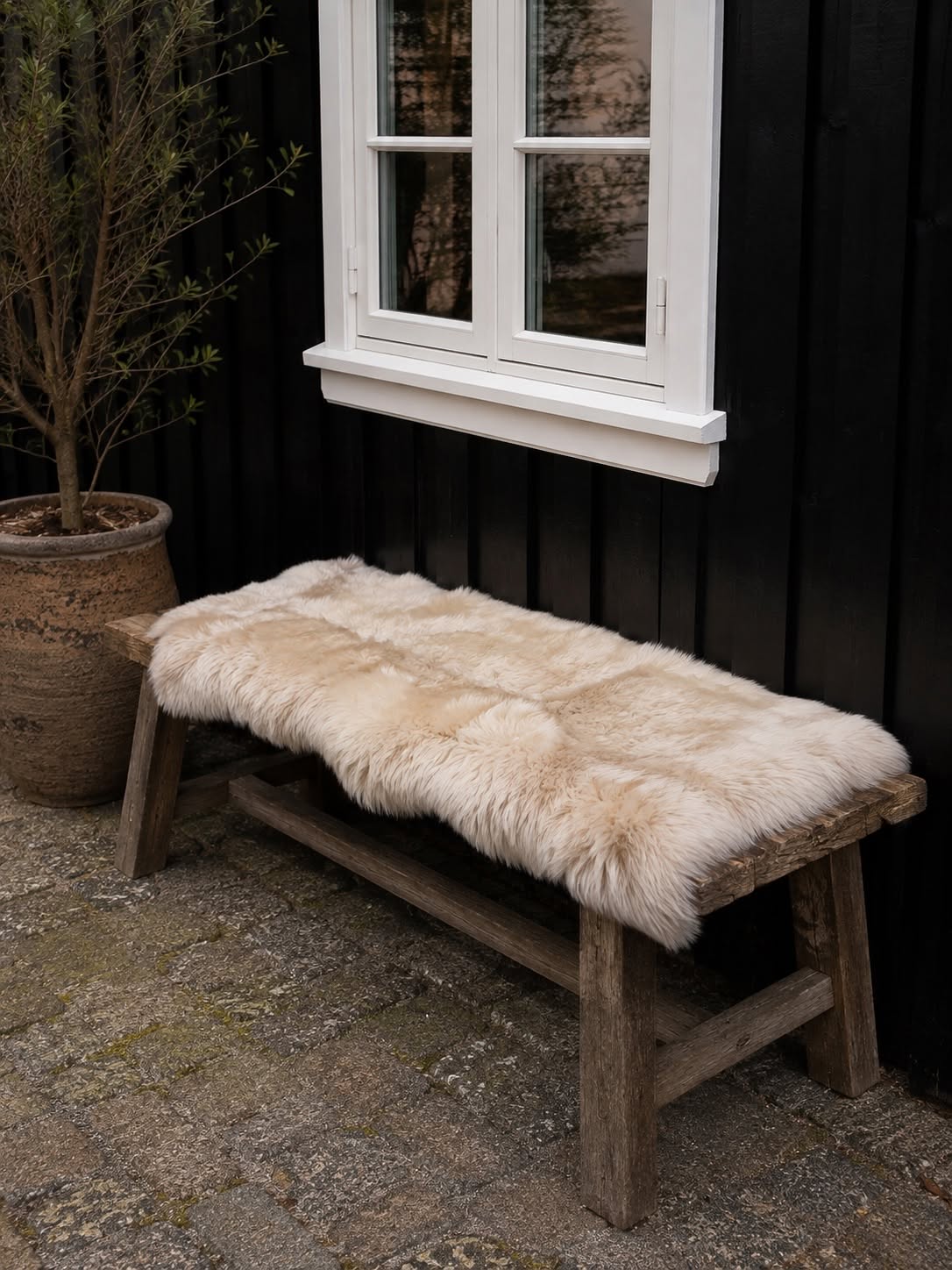 Gulvtæppe i lammeskind 70x140 - Linen