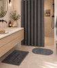 Badeværelsessæt: Badeforhæng & bademåtte / Dark grey