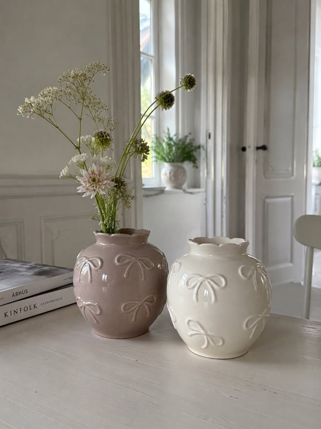 Vase med sløjfer - flere farver