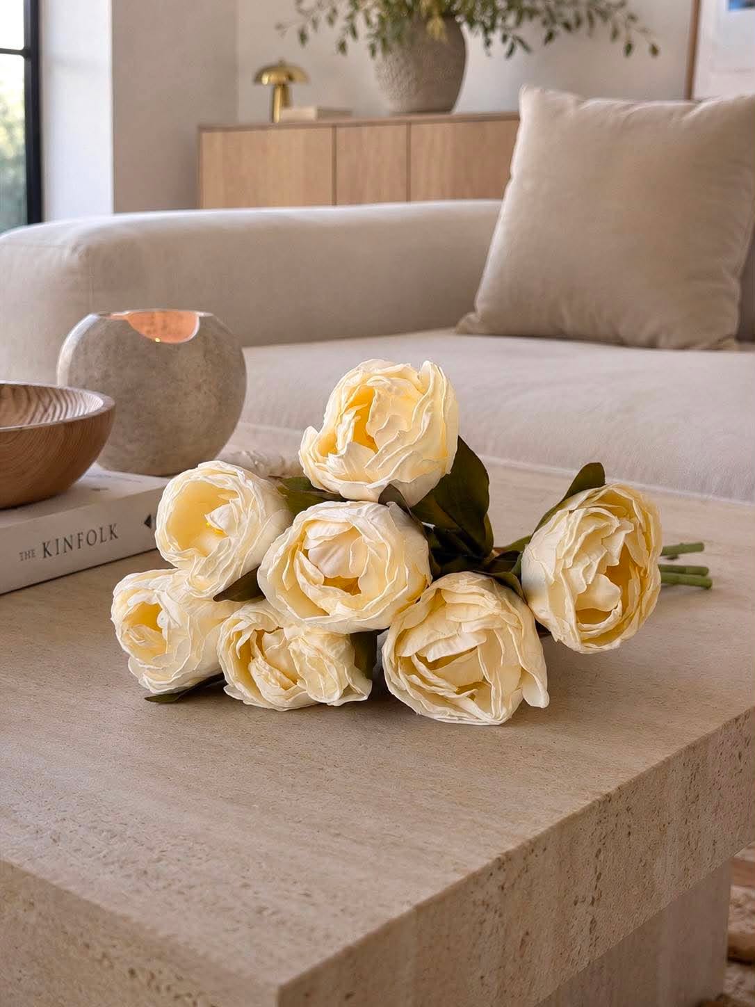 Buket silke Tulipan - Creme