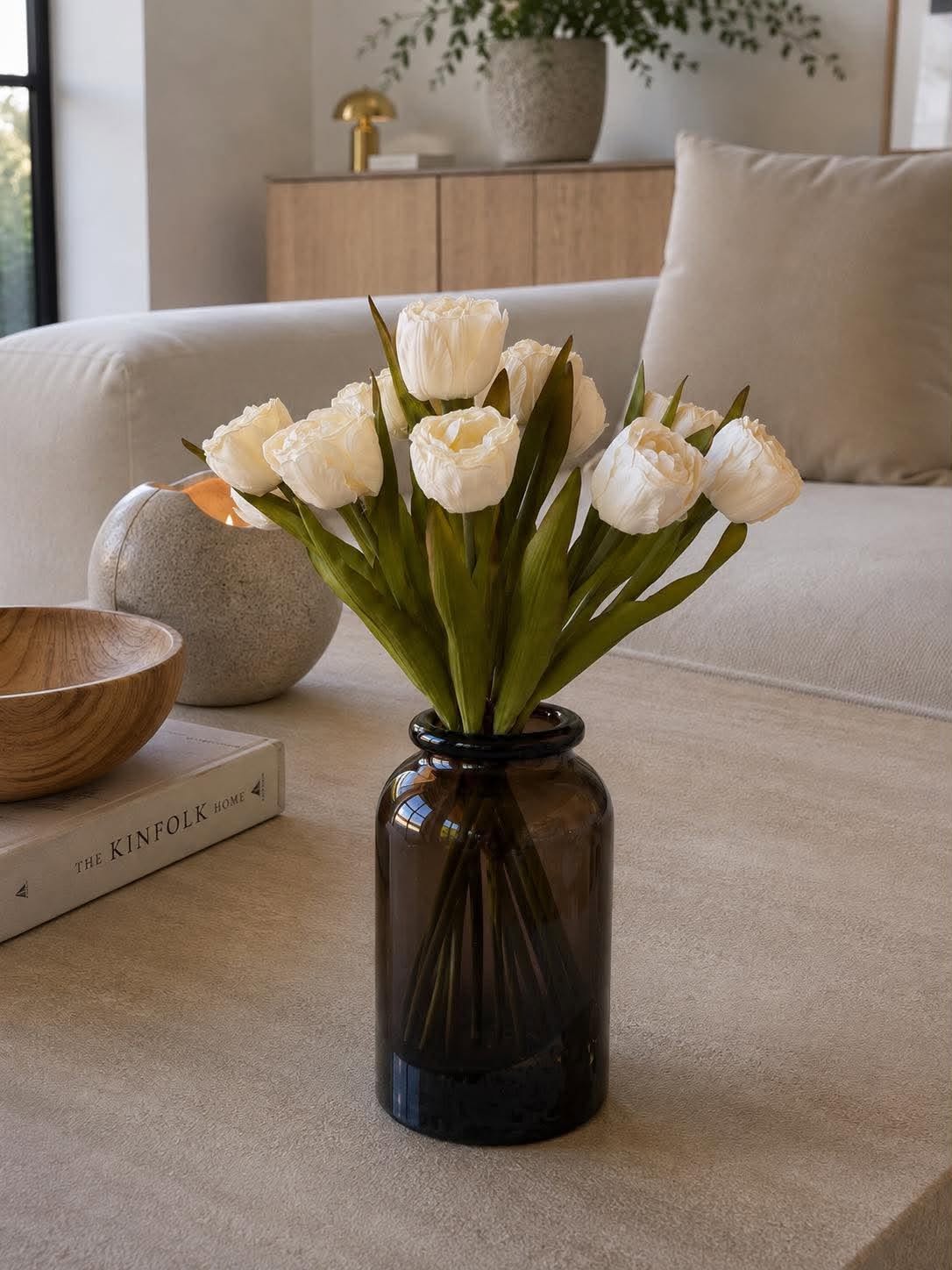 Buket silke Tulipan - Creme