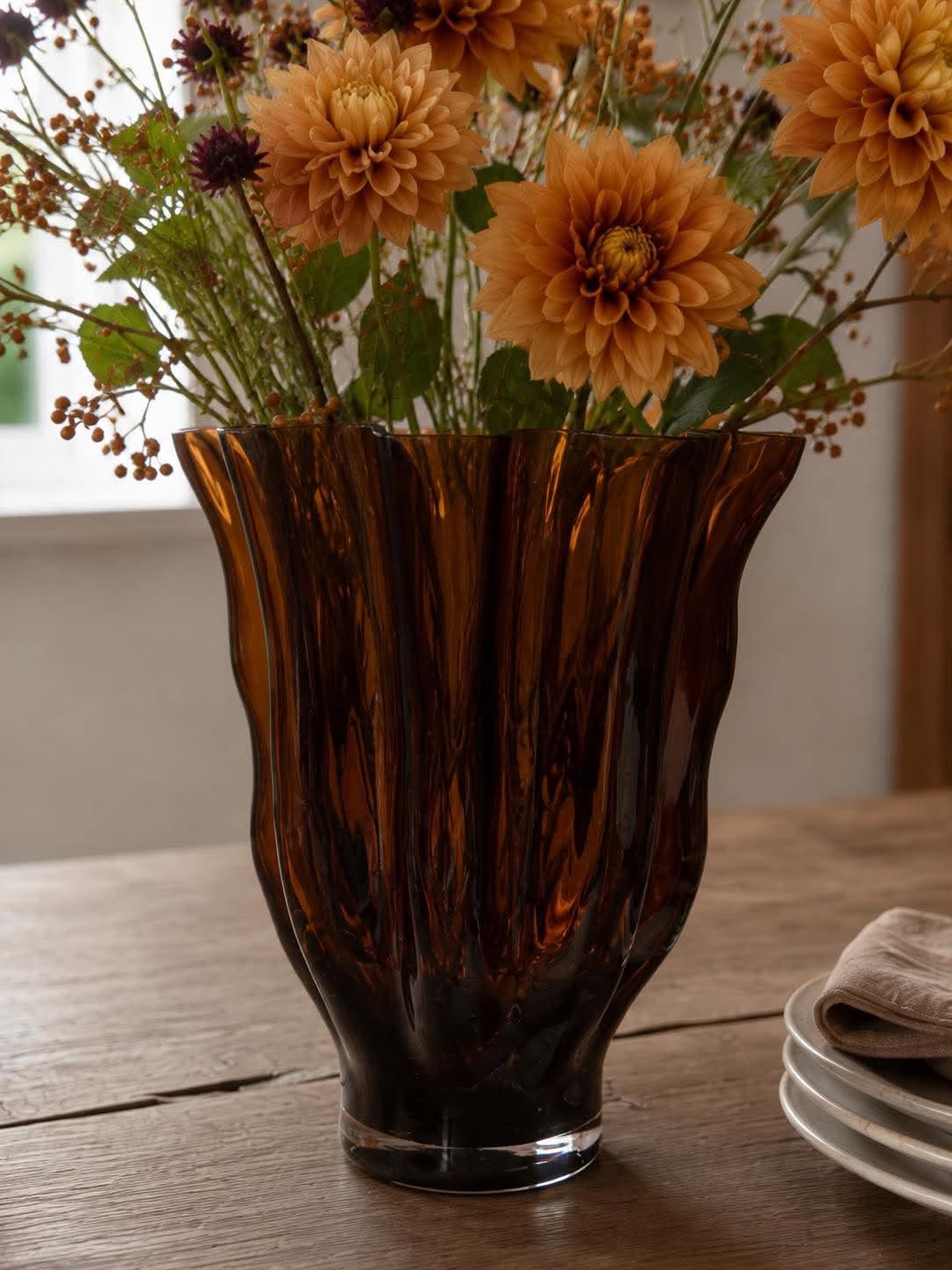 Vase brun glas