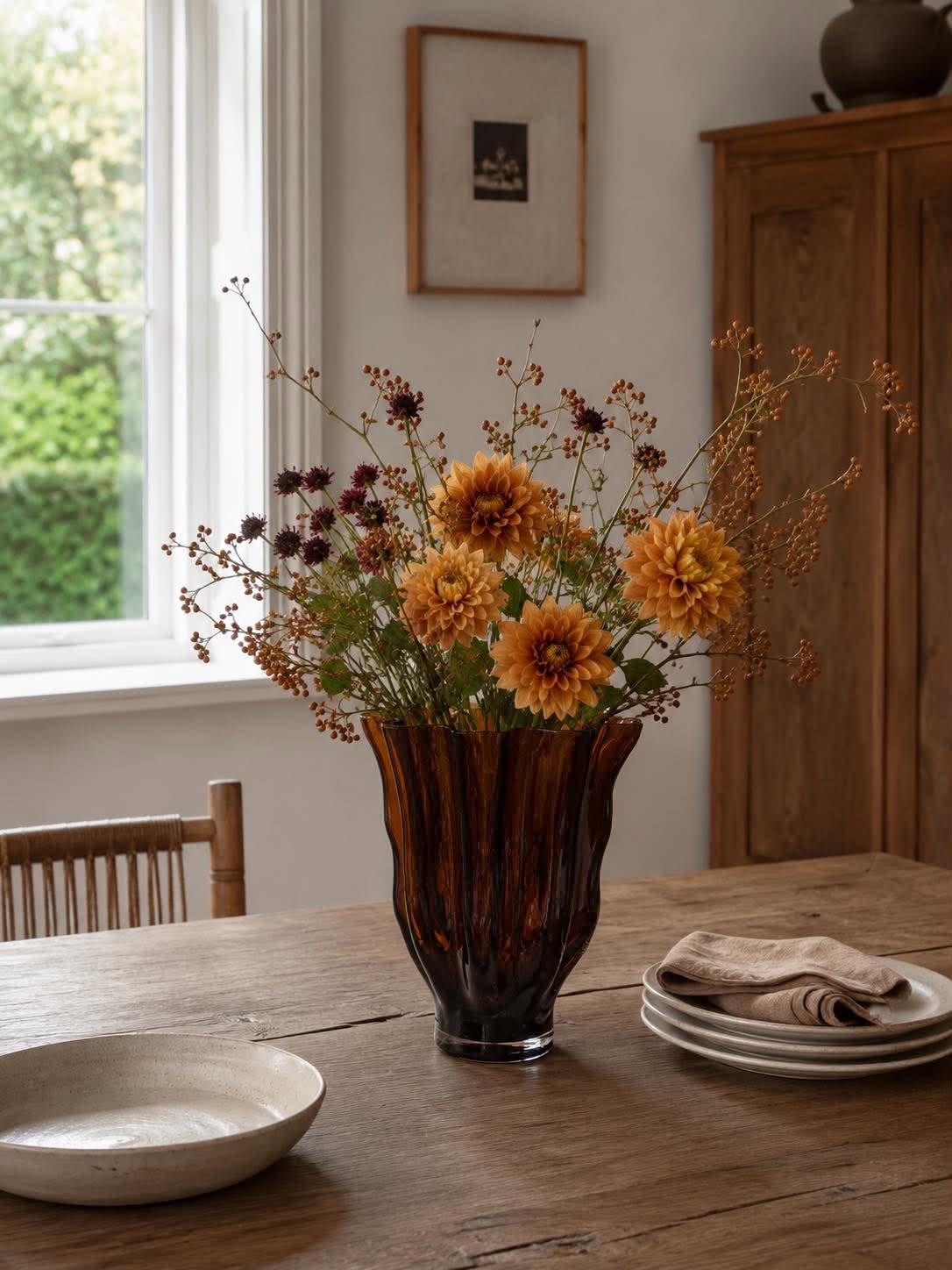 Vase brun glas