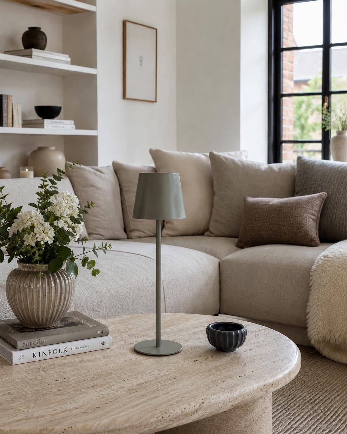Genopladelig lampe - Taupe smooth
