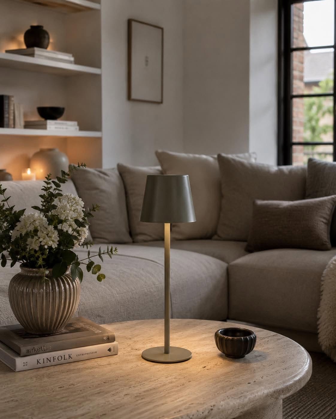 Genopladelig lampe - Taupe smooth