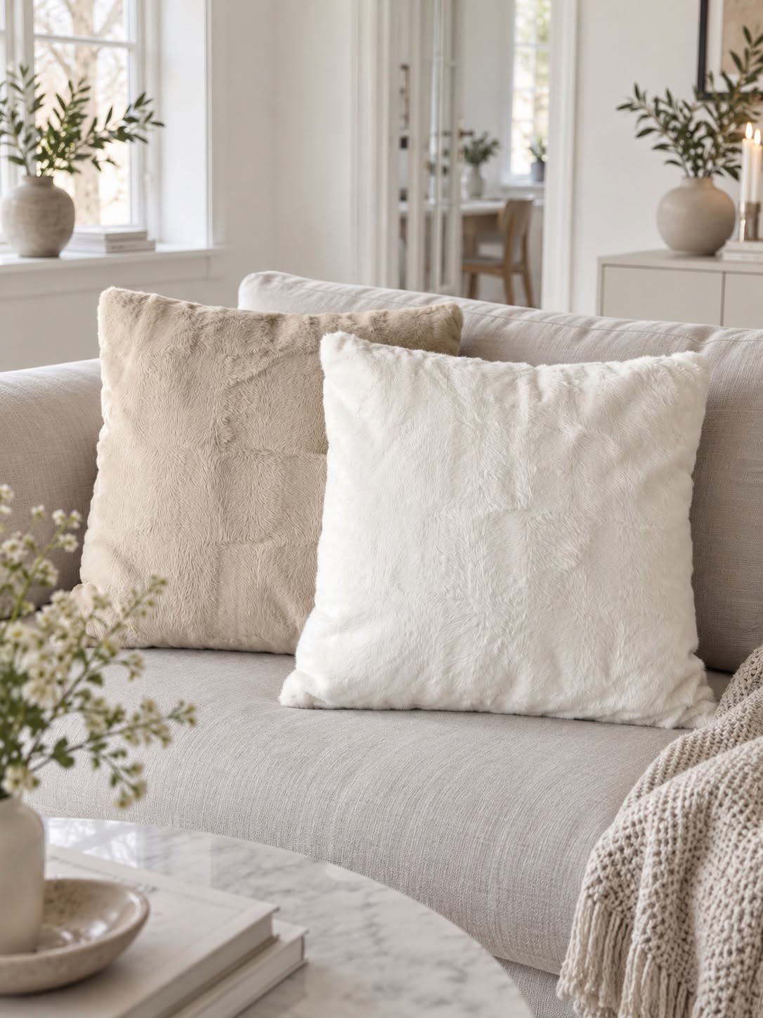 Pude med fyld 45x45 cm - White