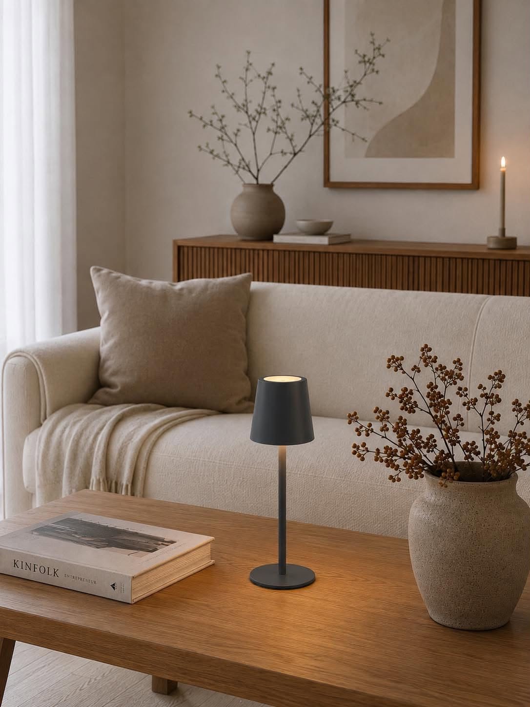 Genopladelig lampe - Grey
