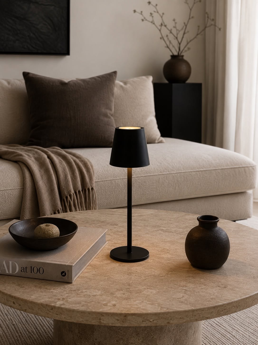 Genopladelig lampe - Black