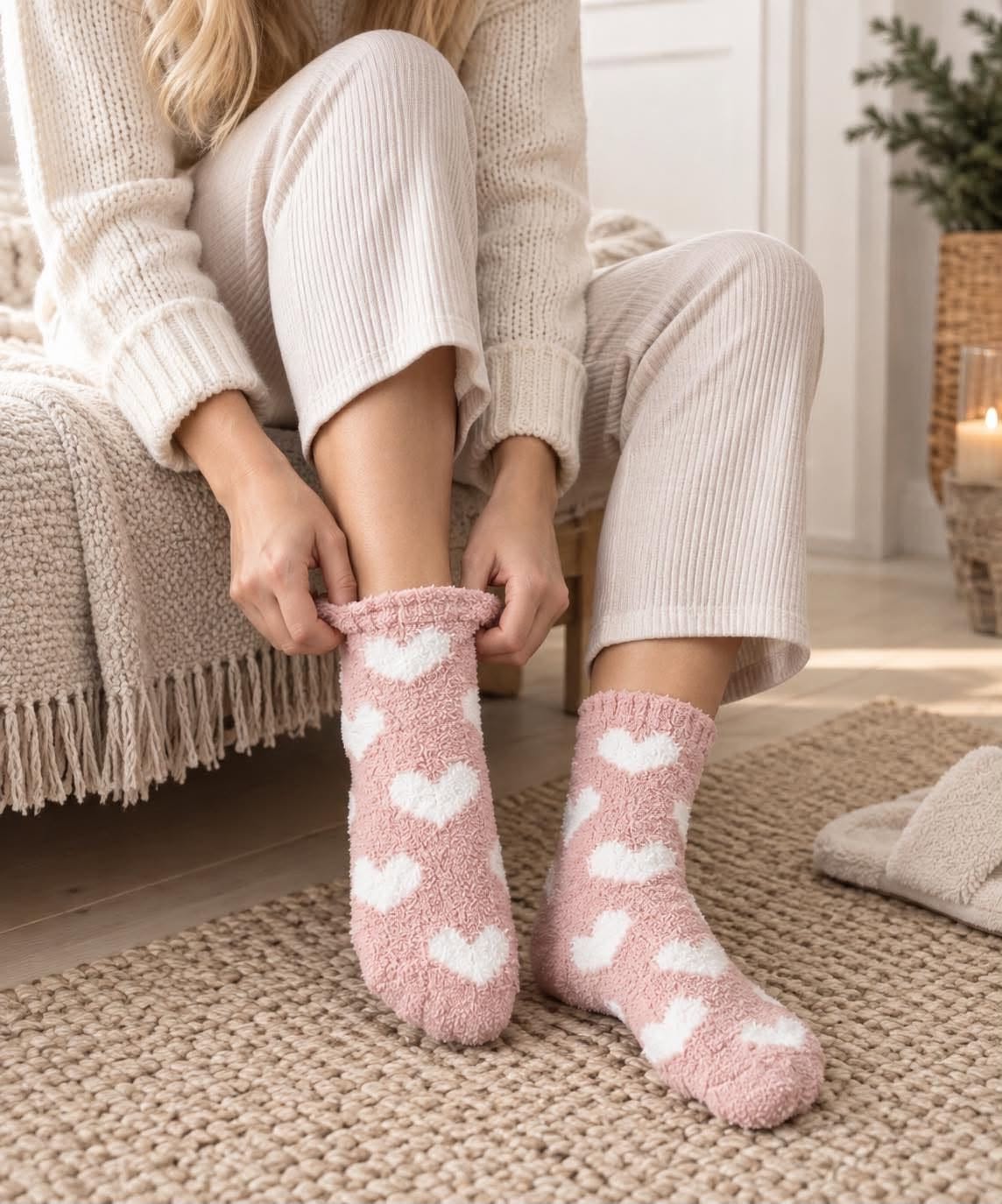 Strømper COZY - Hjerte MIX