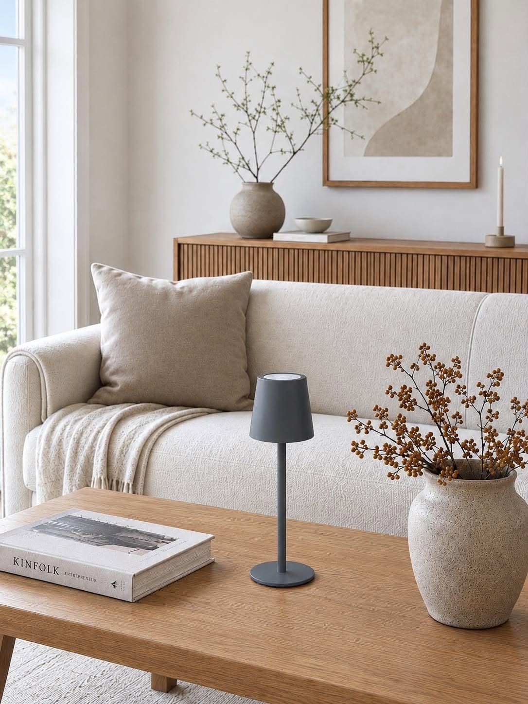 Genopladelig lampe - Grey