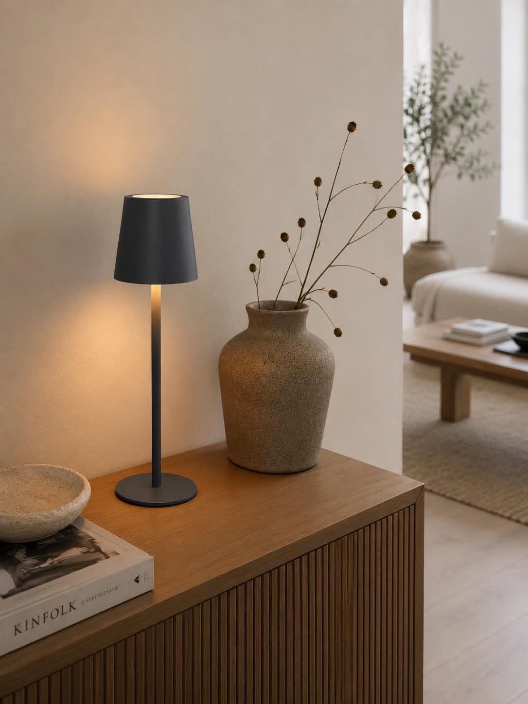 Genopladelig lampe - Grey