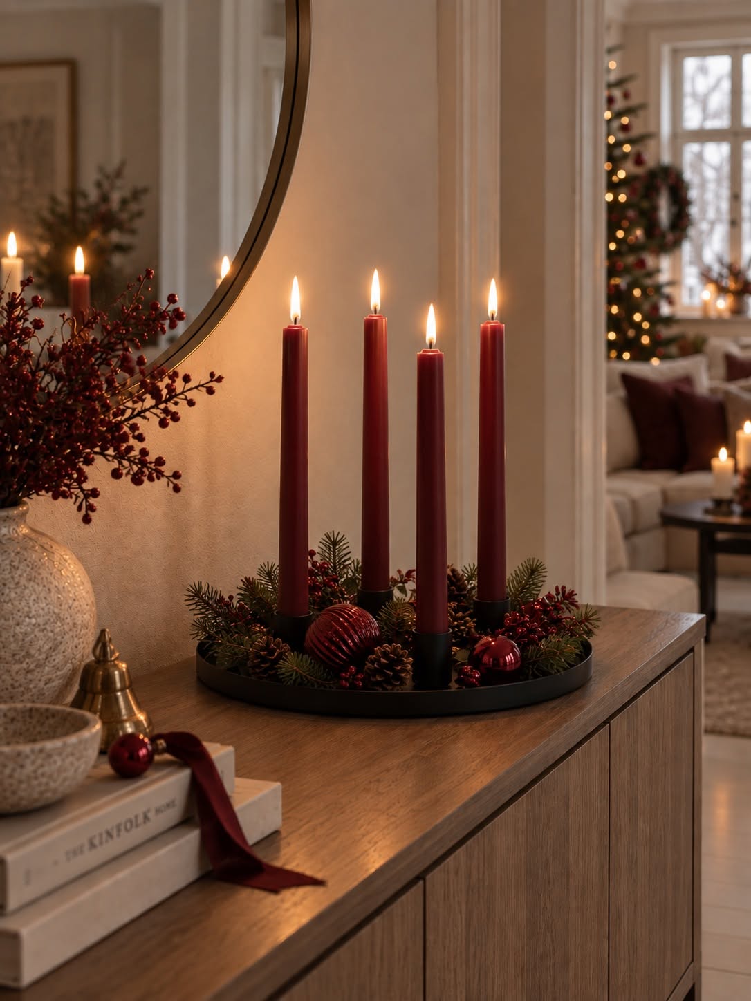 Bakke med 4 lysestager - Black