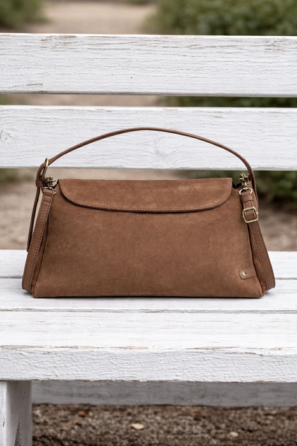 Håndtaske Ruskind cognac