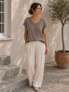 T-shirt Cozy hørmix - Brown