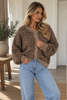 Cardigan Mille strib - Dark brown