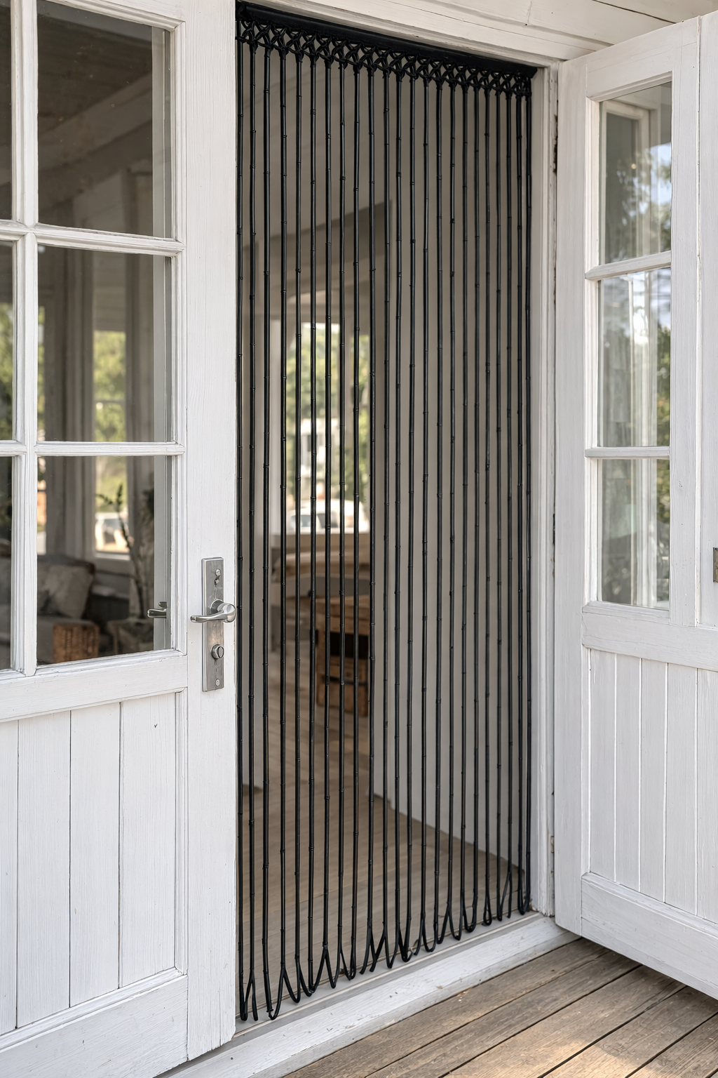Forhæng i Bambus Sort - 90x180