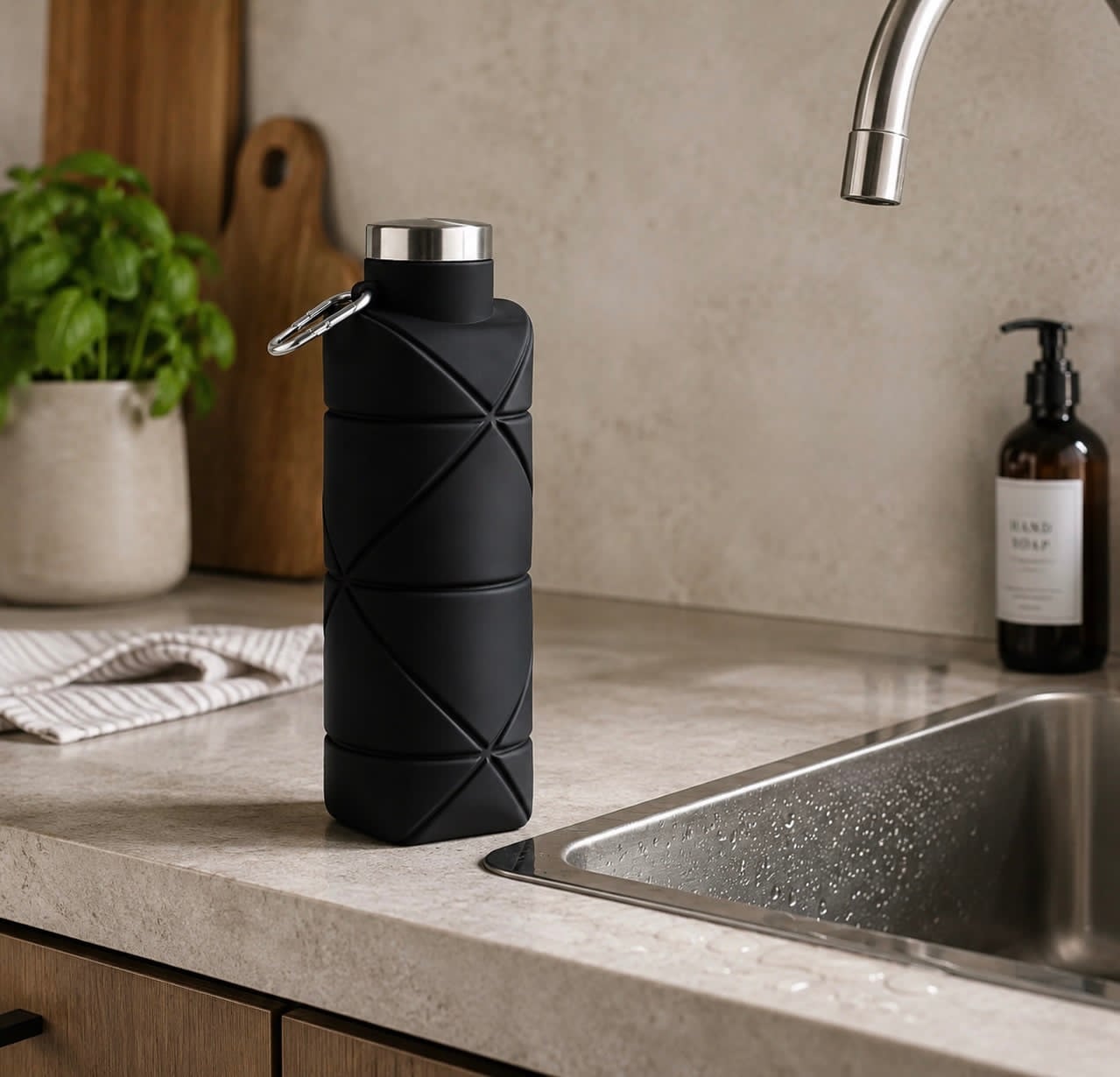 Sammenklappelig silikone vandflaske 700 ml
