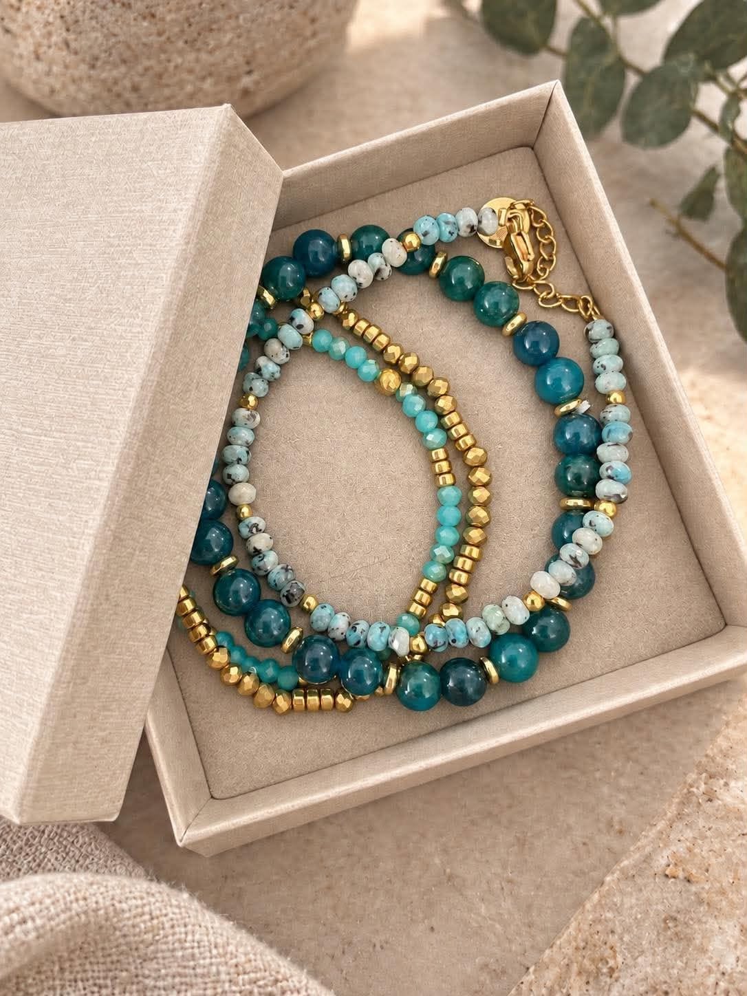 Armbånd Sea Green – Sæt med 4 armbånd