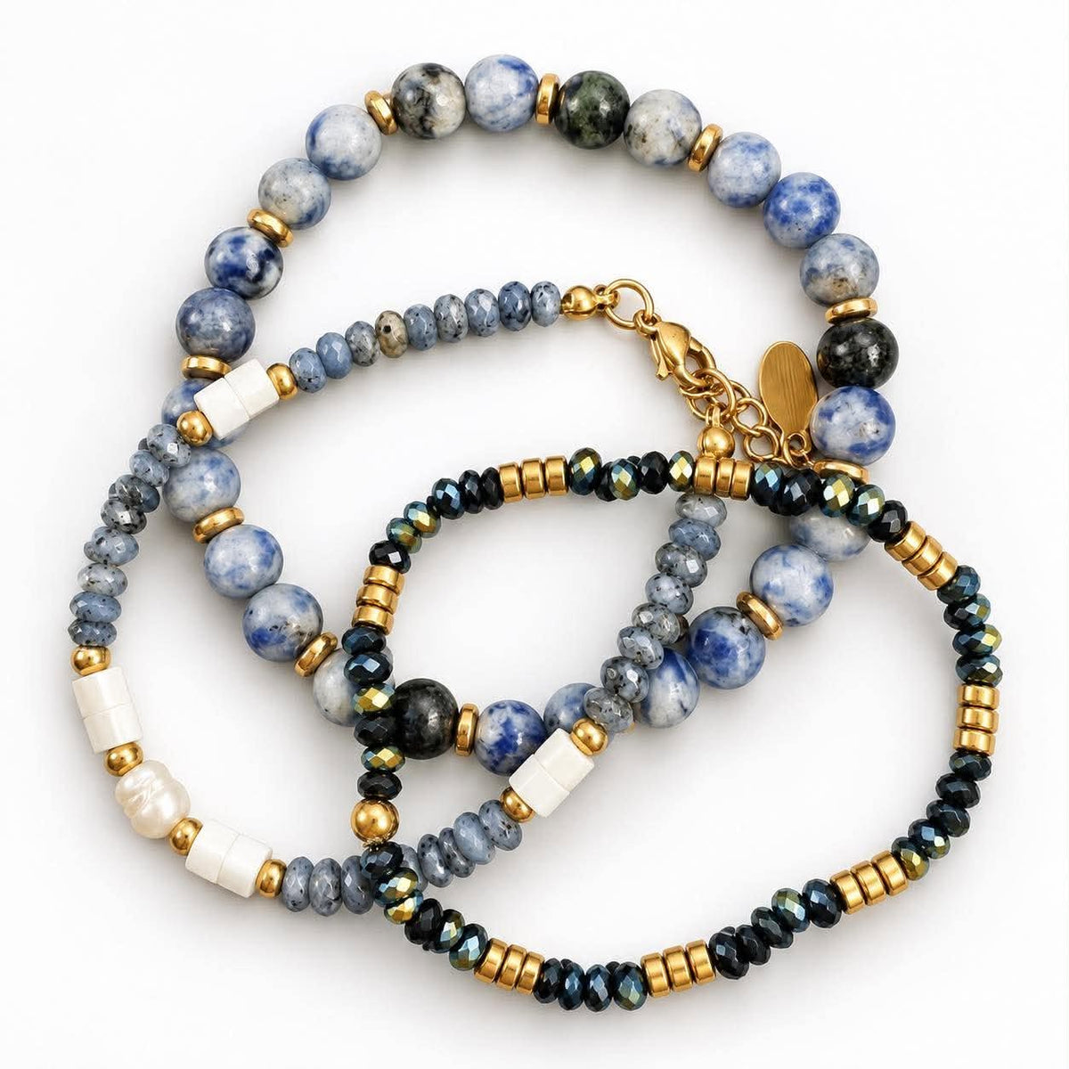 Armbånd GISELE Blue mix – Sæt med 3 stk