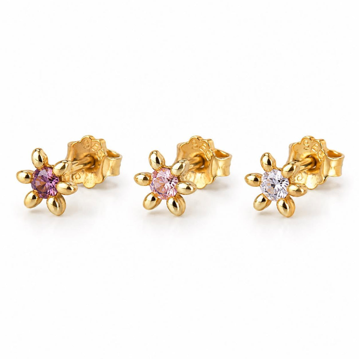 Mix box GIA Brown, pink, clear 18K forgyldt