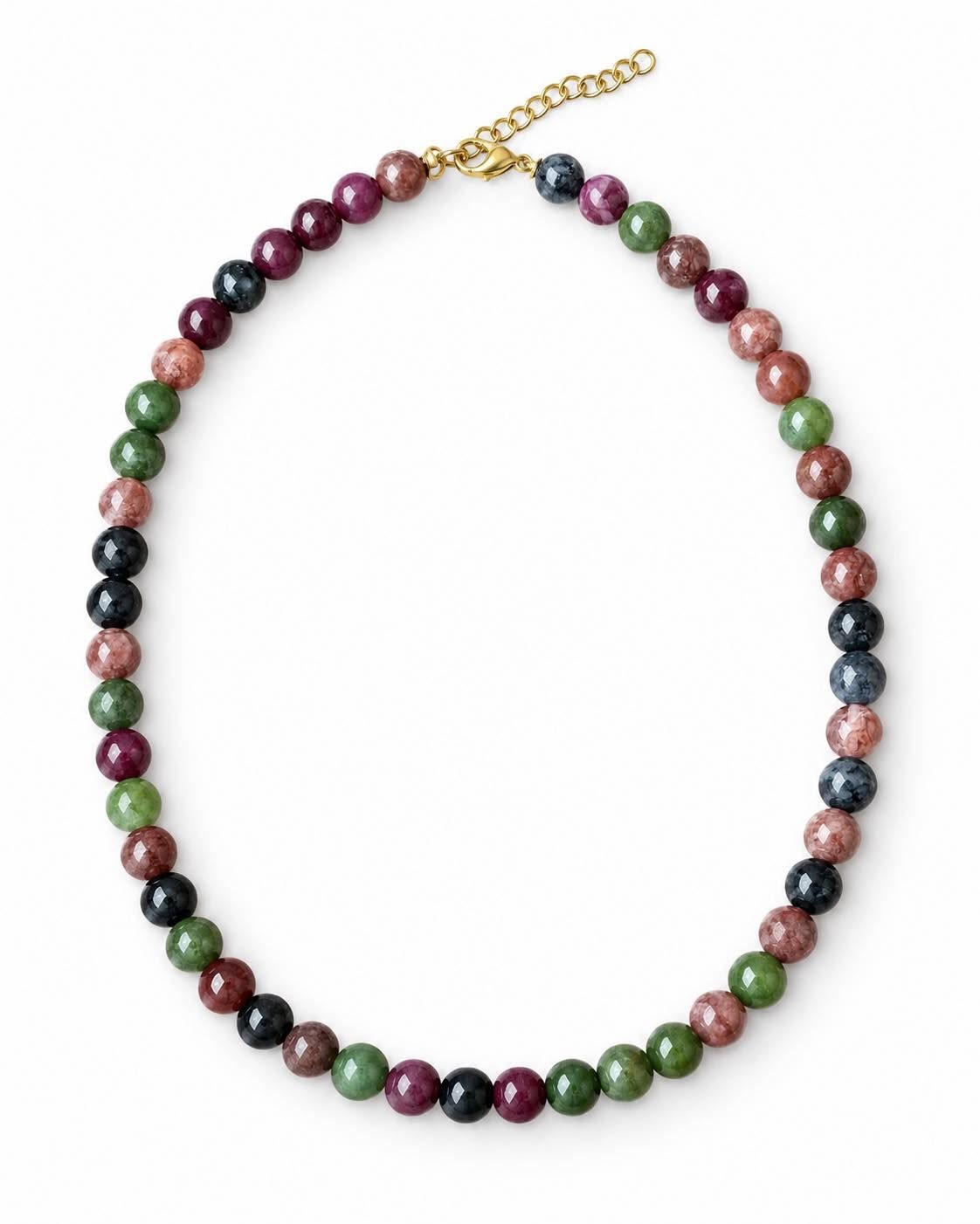 Halskæde Mary Emerald/Berry Mix