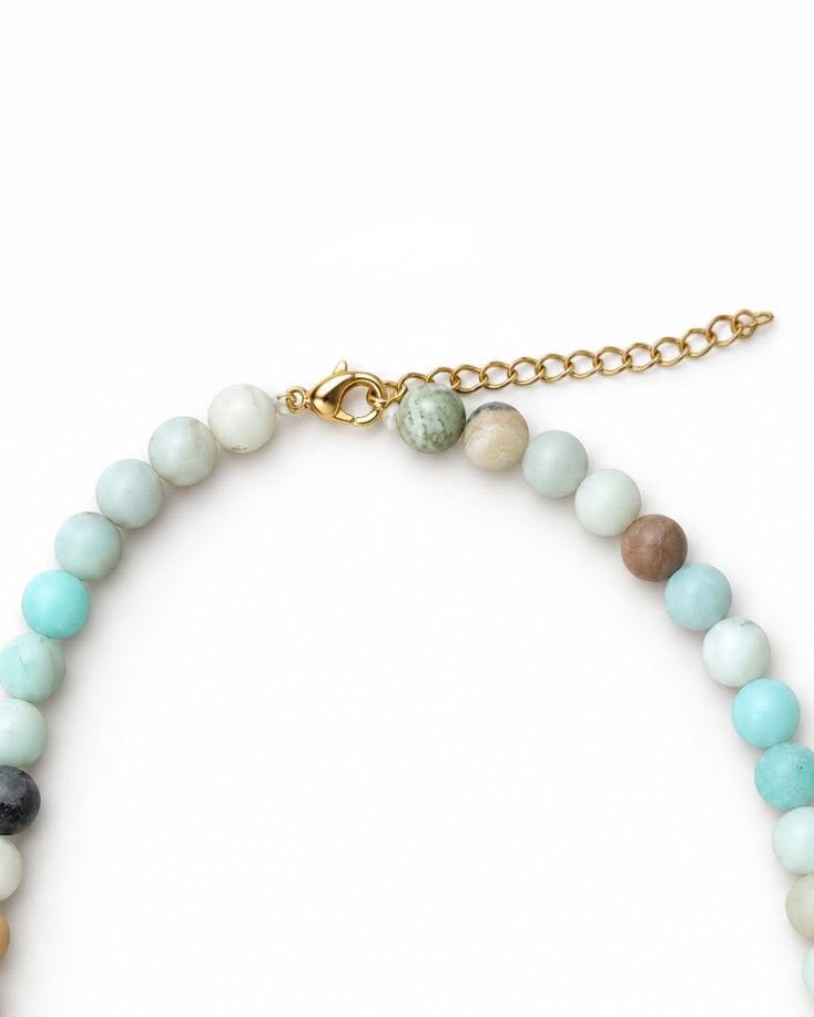 Halskæde Mary Natur/Aqua Mix