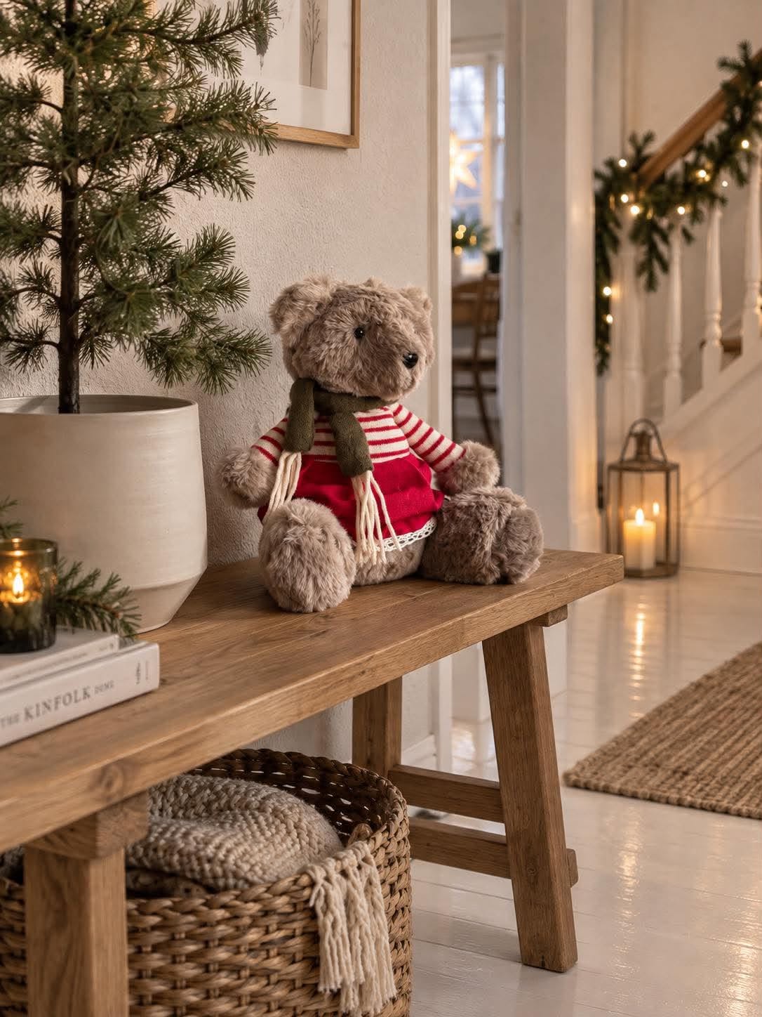 Bamse med strik - Jul