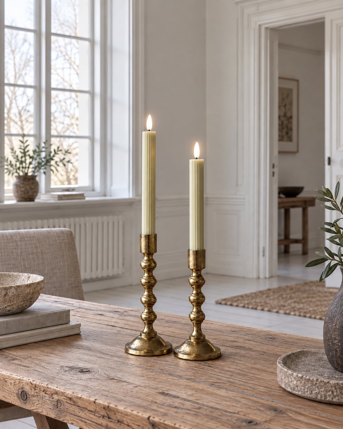 LED Stagelys riller og fjernbetjening - Sage green