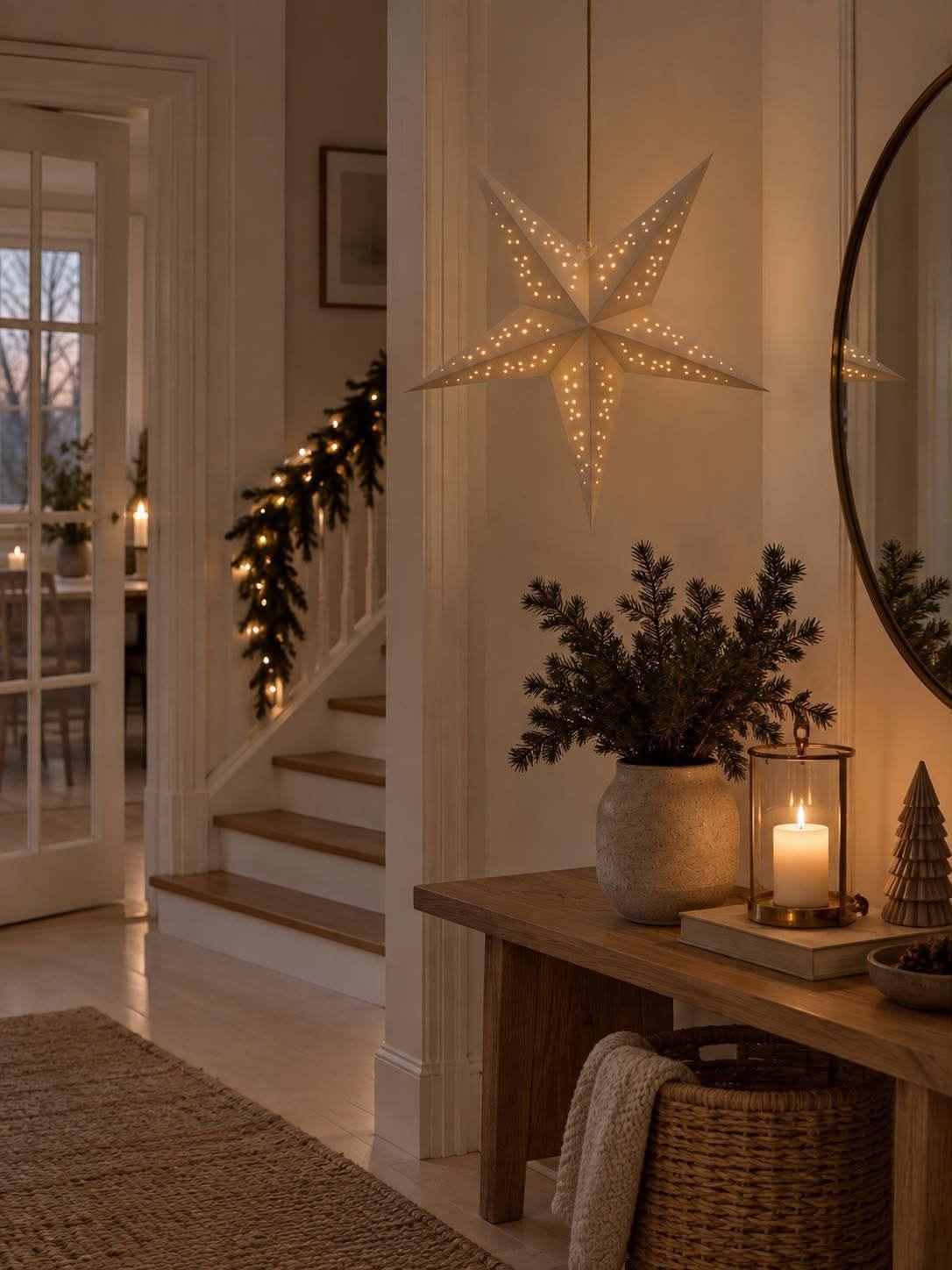 Stjerne med led lys - Hvid 60 cm