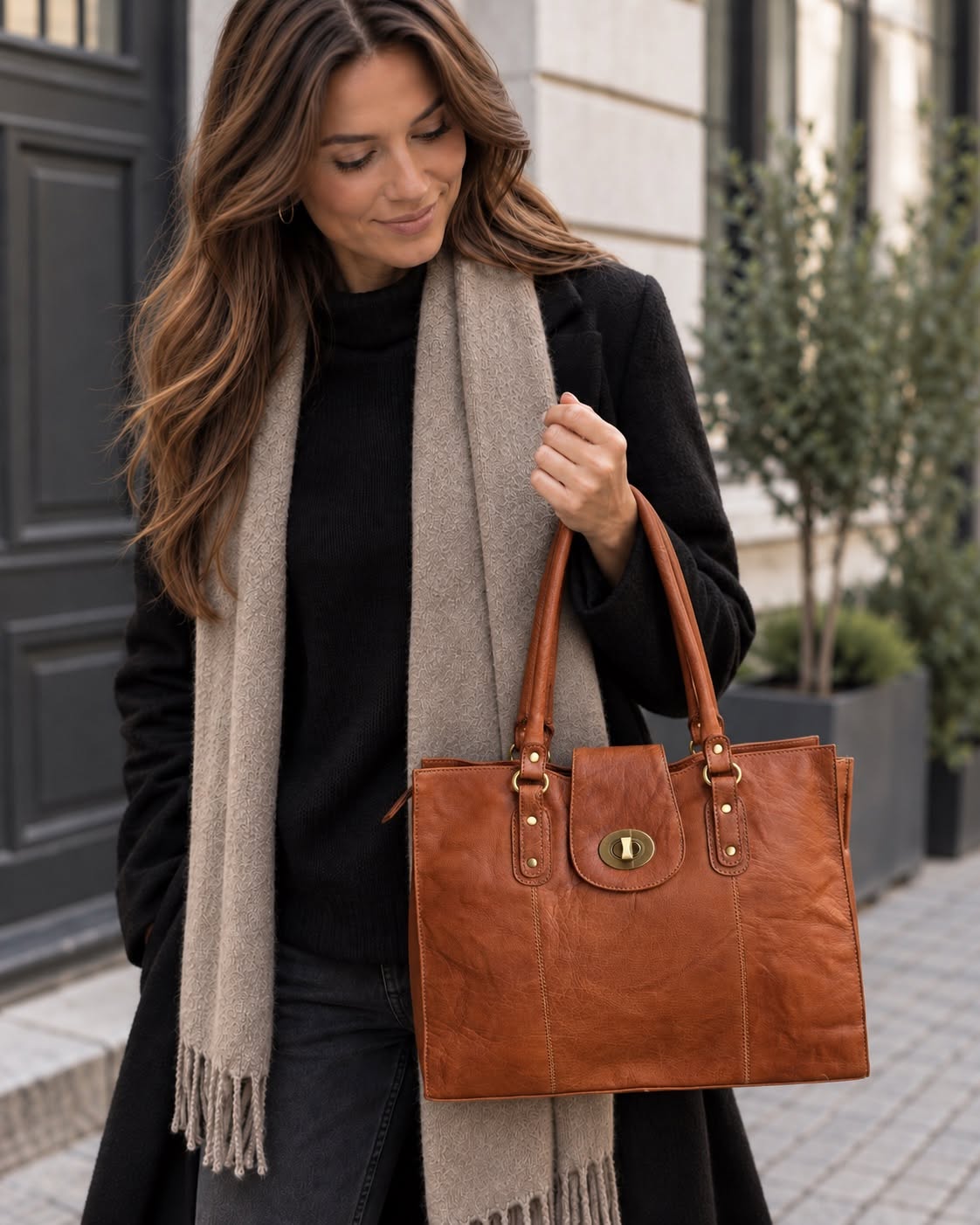 Skuldertaske Alsace - Cognac