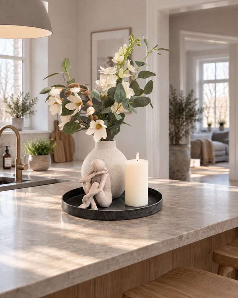 Rund fad / bakke i beton look - Stor