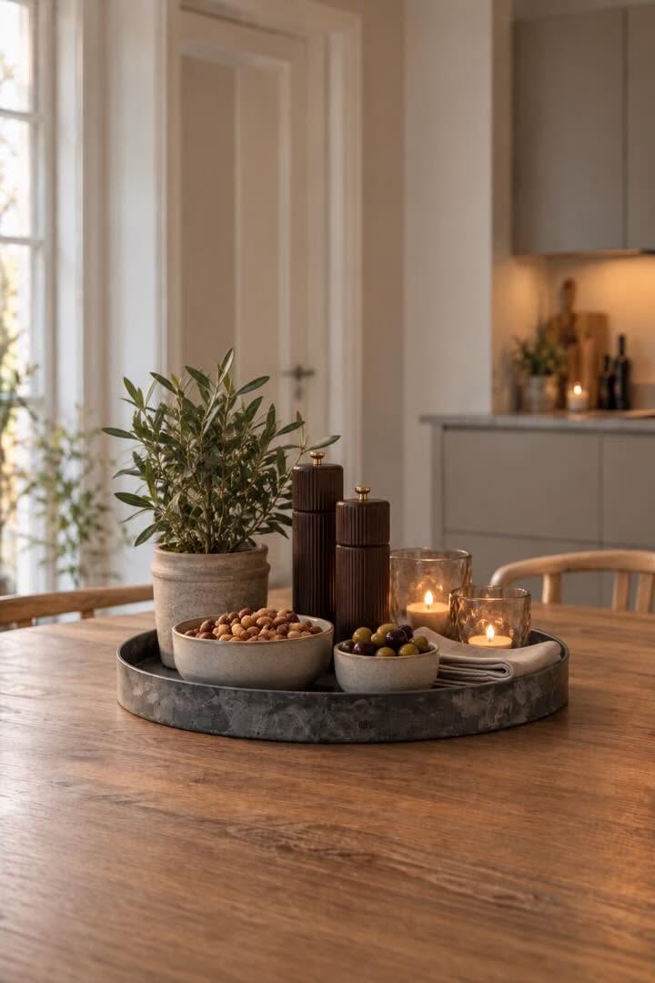 Rund fad / bakke i beton look - Stor