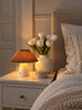 Bordlampe plisse genopladelig - Sand