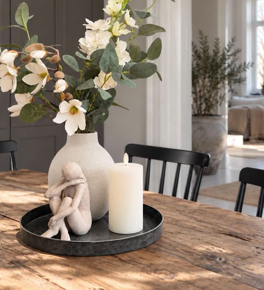 Rund fad / bakke i beton look - Stor