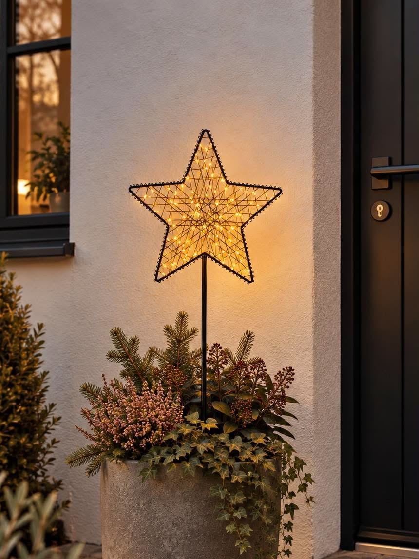 Stjerne på spyd med 85 led lys