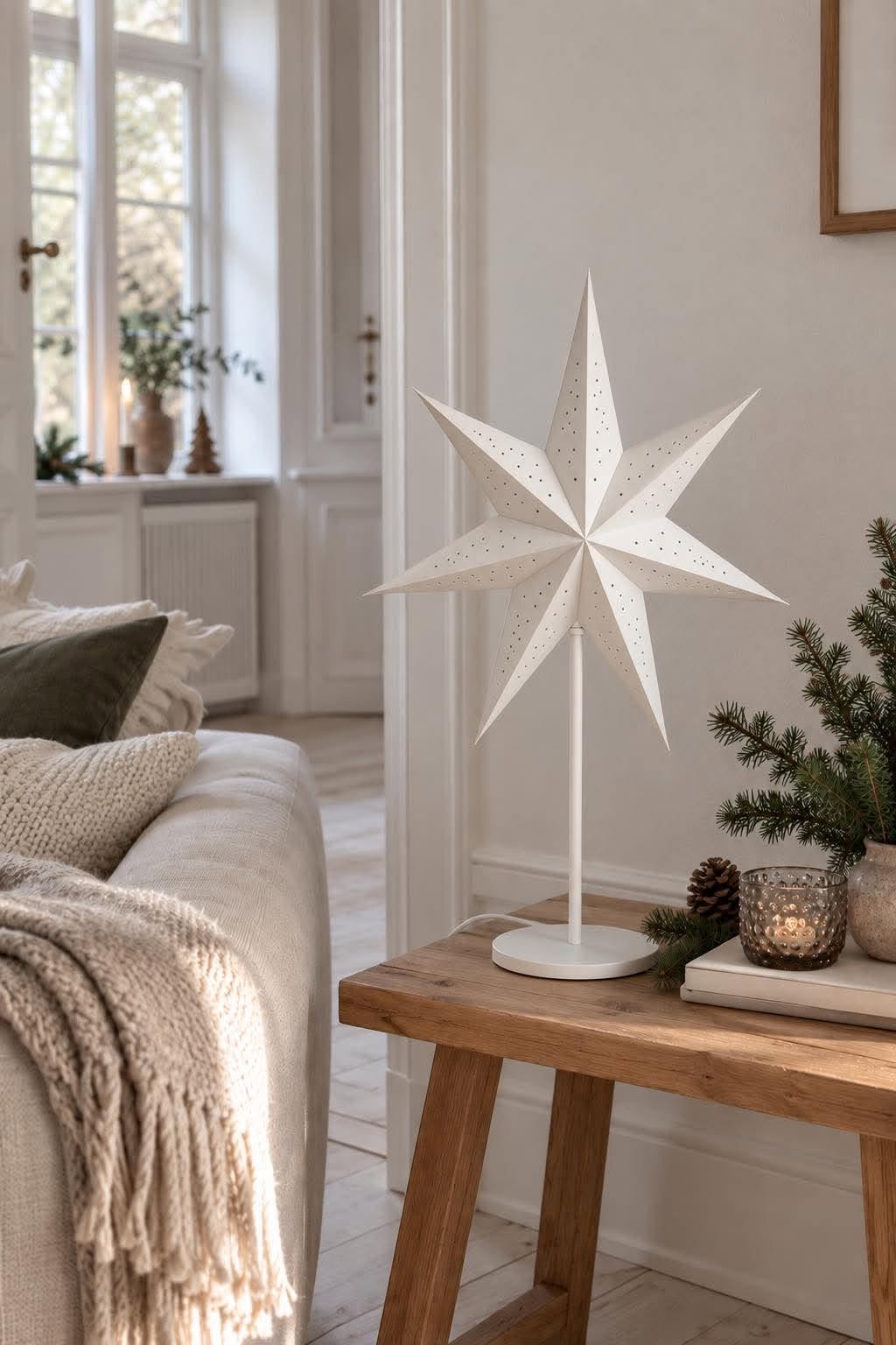 Stjerne bordlampe - Hvid