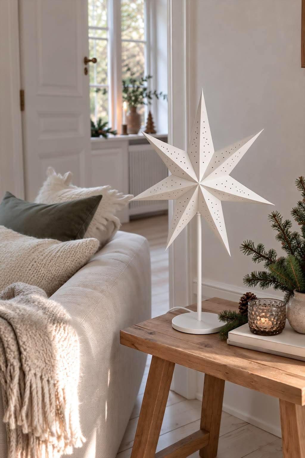 Stjerne bordlampe - Hvid