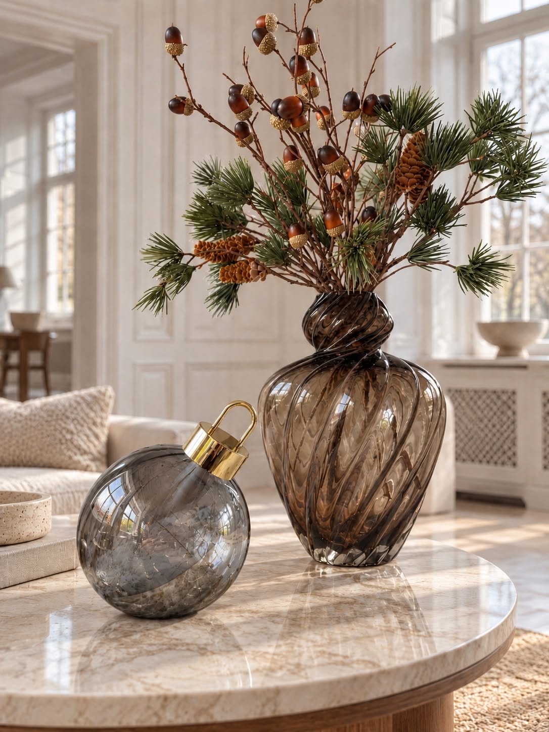 Julekugle twinkling - Grey