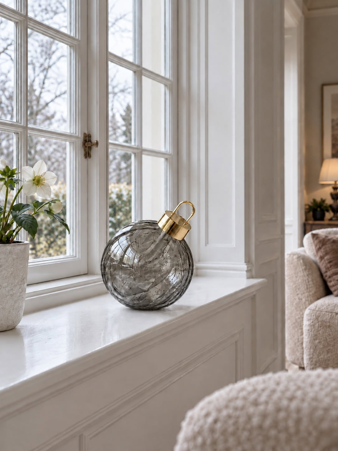 Julekugle twinkling - Grey