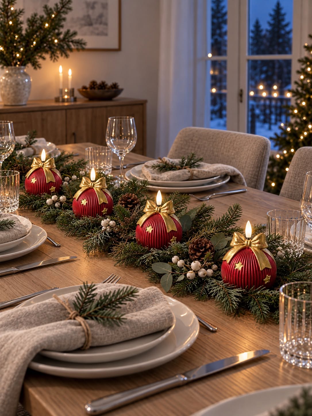 Julekugle med led lys - MIX