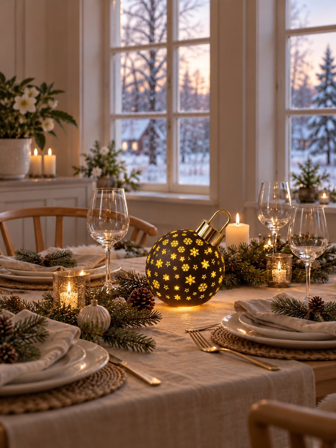 Julekugle med lys MIX - Black