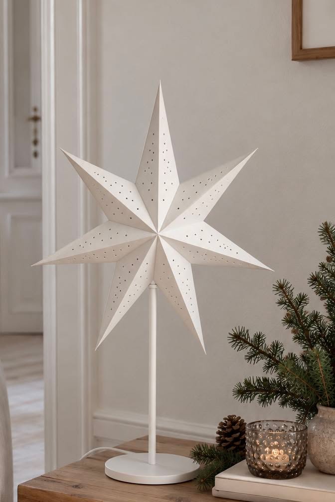 Stjerne bordlampe - Hvid