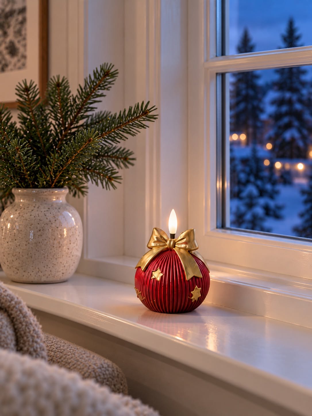 Julekugle med led lys - MIX