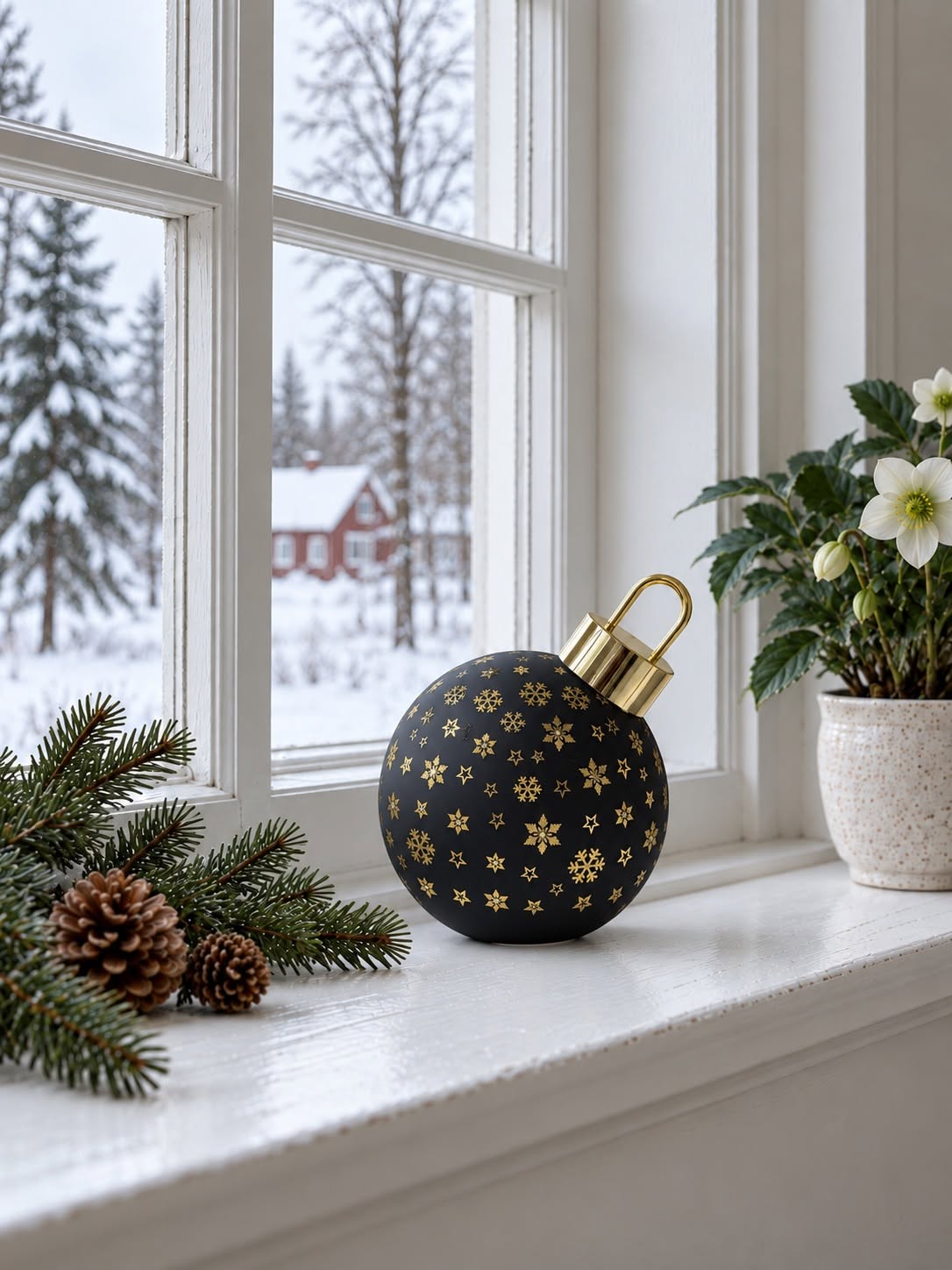 Julekugle med lys MIX - Black