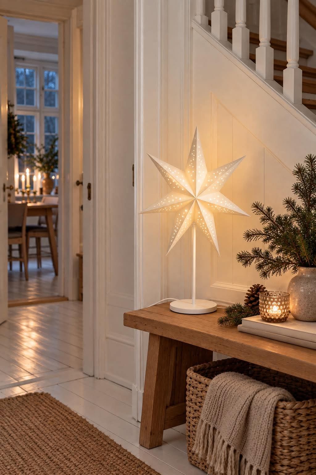 Stjerne bordlampe - Hvid