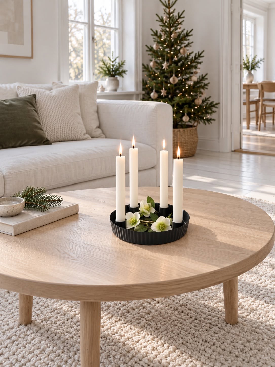 Adventsstage i metal – sort, rund